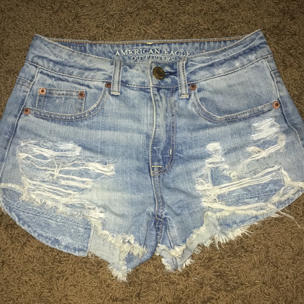 American eagle high rise jean shorts
